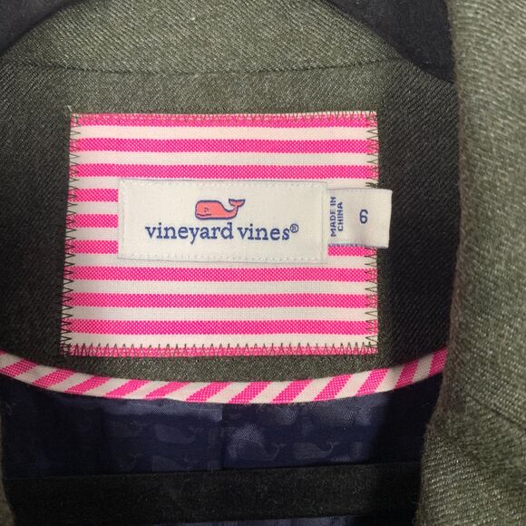 Vineyard Vines Women's Blazer Collegiate Wool Lined Jacket Size 6 Dark Green - Picture 3 of 8